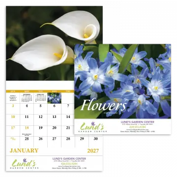 Flowers Wall Calendar - Stapled